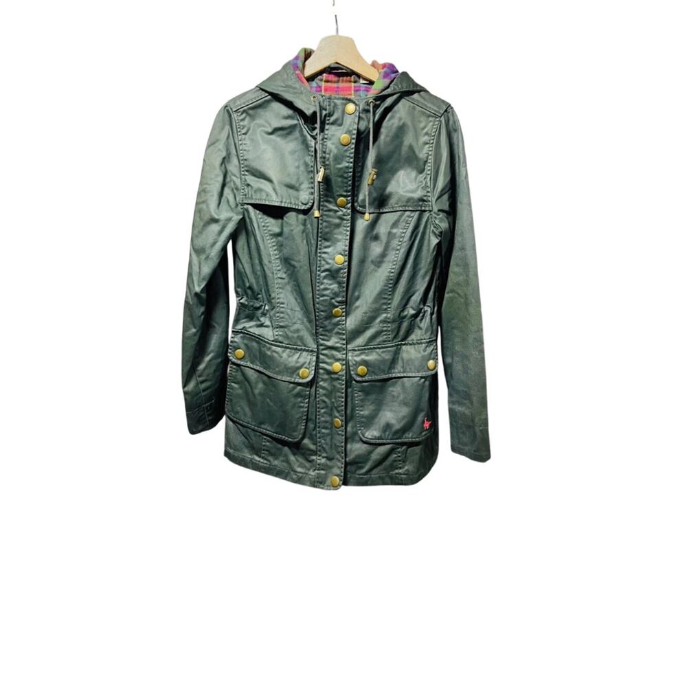 Green Canvas Chore Jacket Flannel Lined Womens Small 4 Hiking Outdoor Camping